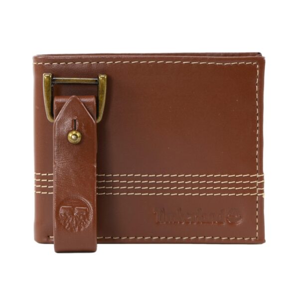 Billetera Timberland de Cuero Modelo Bifold Cognac con Llavero - Imagen 2