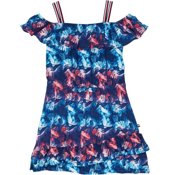 Vestido Tommy Hilfiger Modelo Ruffled Azul Talla 12-14