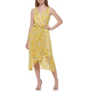 Vestido Tommy Hilfiger Modelo Chiffon Amarillo Talla 8